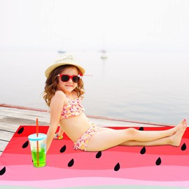 Watermelon Beach Towel Blanket, Small Thin Microfiber Beach Towel for Kids Girls Women, Lightweight 24”x48” Quick Dry And Sand Free Red Towel, Watermelon Gifts Clearance Swim Bath Pool Beach Towel