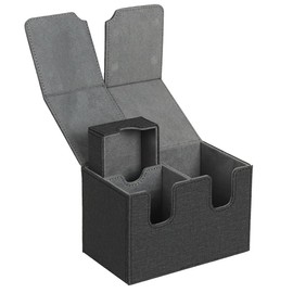 Qezodsx Card Storage Collectible Game Trading Card Box Card Carrying Organiser Fit for 160+ Cards Black