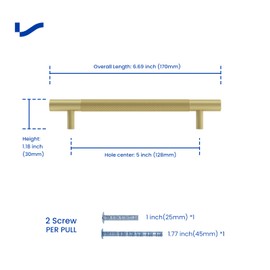 LONTAN 10 Pack Gold Kitchen Cupboard Handles 128mm Hole Centers Gold Handles, Kitchen Door Handles Gold Knurled Cabinet Pulls Brass Door Handles Gold Cabinet Handles