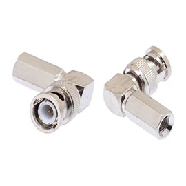 Beetronic 2 x 90 Degree Angled BNC Screw Twist On Plug Connector for RG59 Coax CCTV Cable