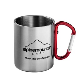 Alpine Mountain Gear Stainless Steel Carabiner Mug Stainless Steel Mug for Camping, Backpacking by Caddis Sports