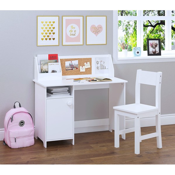 UTEX Kids Study Desk with Chair, Wooden Children School Study