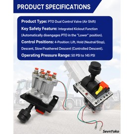 AV295 PTO Hoist Air Shift Control Valve, Dump Truck, Compatible with APSCO