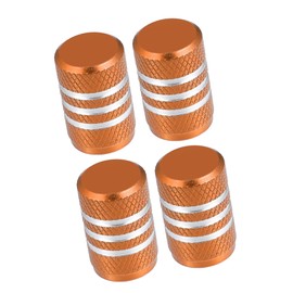 A ABSOPRO Tire Valve Stem Caps Aluminum Alloy Orange (Set of 4)