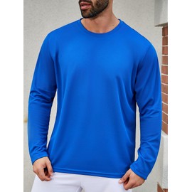 Facitisu 5 Pack Men Long Sleeve T Shirts Quick Dry Athletic Running Activewear Workout Performance Tee Shirts XL