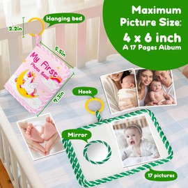 2PCS Baby Soft Cloth Album,Baby‘s My First Photo Book for Newborn,Holds 4x6 Pictures for Babies Toddler & Kids,Perfect Gifts for Baby Shower