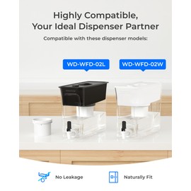 Waterdrop Fluoride-Reducing Replacement Filters for WD-WFD-02L, WD-WFD-02W Dispenser Filtration System, Reduces PFOA/PFOS, Last Up to 150 Gallon or 2 months, WD-PF-03B (1 Pack)