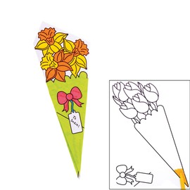 Baker Ross Colour In Flower Bouquets - Pack of 10, Kids Crafts (AT447)