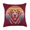 Retro Golden Retriever Throw Pillow