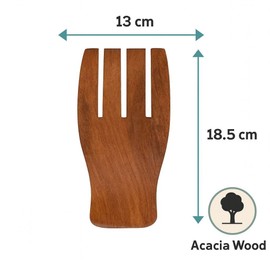 Acacia Wood Salad Servers, 7-inch Serving Hands, Set of 2, Brown (7-inch Wood)