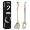Silicone Pasta Fork and Ladle Spoon Set, Large Non Stick