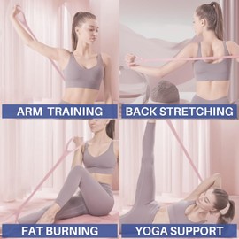 LEZER Figure 8 Resistance Band, Fitness Elastic Rope, Execrise Workout for Arm, Back, Chest and Shoulder, Yoga, Pilates, Stretching, Physical Therapy Equipment, Blue