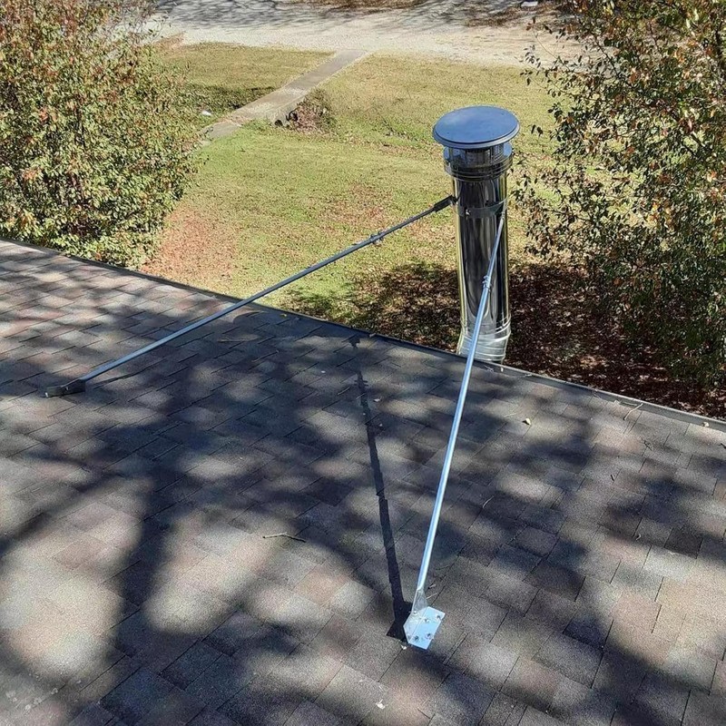 QGKPL 6DP-XRB DuraPlus 10"" Extended Chimney Roof Bracket, Stainless Steel