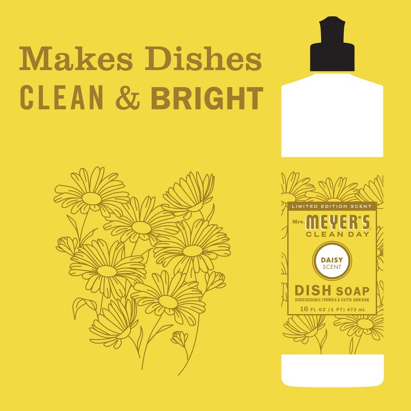 Mrs. Meyer's Dish Soap, Daisy, 16 OZ