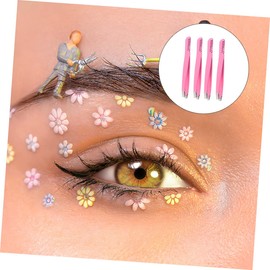 Baluue 8pcs Diagonal Eyebrow Tweezers Eyebrow Brush Comb Makeup Tweezers Stainless Steel