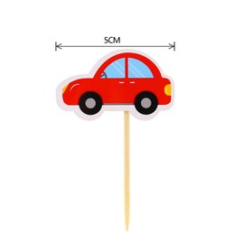 TOYANDONA 20pcs Transportation Cupcake Toppers, Vehicle Cupcake Topper for Kids Birthday Party Supplies