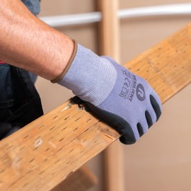 RESILIENT CONSTRUCTION Heavy Duty Nitrile-Dipped Work Gloves - 15 Gauge (RC-22MD-22Med-06-11Gr, Medium Duty, Spandex/Nylon, Nitrile-Dipped, 06, Medium, RC-22MD-22Med-06-11Gr)