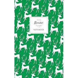 Reindeer Notebook - Ruled Pages - 5x8 - Premium (Green)