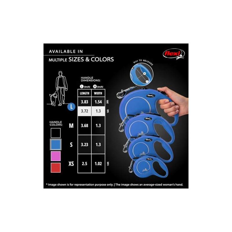 Flexi Correa retráctil clásica para Perro (Cinta), 16 pies, Grande,