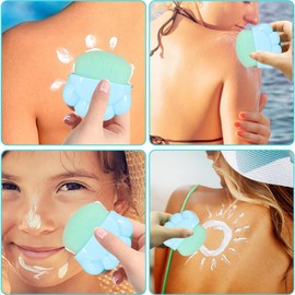 2 Kids Sunscreen Applicator - Portable Sunscreen Applicator Brushes, Soft Fibre Cotton Sunscreen Brush, 60mm Suncream and Lotion Brush with Protective Caps, Sun Cream Brush for Boys Girls