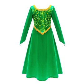 Lito Angels Princess Fiona Fancy Dress Up Costume Party Outfit with Accessories for Kids Girls Age 4-5 Years, Green