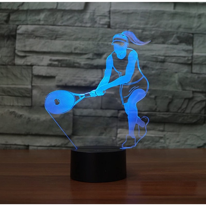 SUPERHONGJIHAO Night Light for Kids 3D Tennis Players Led Lamp