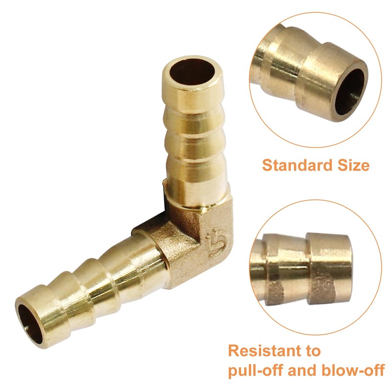 Hordion 2PCS 5/16" Hose Barb Fitting 90 Degree Elbow Connector,