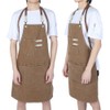 Adjustable Waterproof Apron with Pockets for Restaurant Kitchen Milk Tea