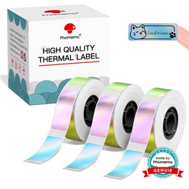 Phomemo D30 Label Tape, Black on Green Pink Blue Stunning Holographic Label
