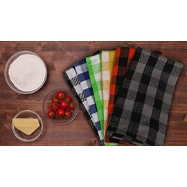 Urban Villa Cotton Dinner Napkins Set of 6, Highly Absorbent 20x20 Inches Premium Cloth Napkins Hotel Quality Reusable & Washable Table Dinner Napkins for Home & Weddings - Multicolor, Checks