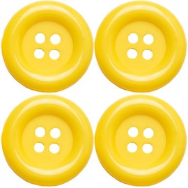 XL Buttons 5 cm Pack of 4 Large Buttons for Fancy Dress Costumes Carnival Clown XXL (Yellow)