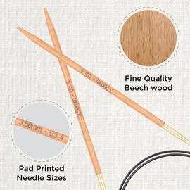 KnitPro Basix Beech Fixed Circular Needles 32" (80cm) | 3.50mm