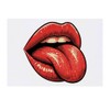 'Red Lips Tongue Out' Temporary Tattoo - Water Resistant, Skin-Safe,