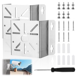 Oungy Pack of 2 Corner Bracket for Security Camera, Universal Mast Mount Security Camera, Stainless Steel Mounting Corner Bracket, Mast Mount with Screws, Outer Wall Corner Bracket for CCTV Cameras