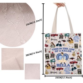 TSOTMO Horror Merch Vampire Merch Parody Bella Tote Bag for Edward Fans Vampire Lovers Gift Forks Gifts (Bella Tote2)