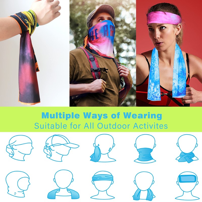 Zollen 4/6 Pack Cooling Towel(40"x12"), Ice Towel, Workout Towel, Soft