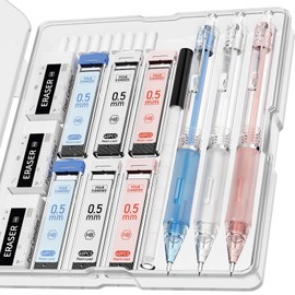 Four Candies Cute Mechanical Pencils Set of 3 0.5mm Pastel Mechanical Pencils with 360 HB Lead Refills with Eraser for Students School