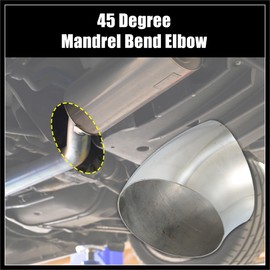 Hihaha OD 4.5" 45 Degree Mandrel Bend Exhaust Elbow Pipe SS304 Stainless Steel Bend Tube 16GA /.060" Wall Thickness Exhaust Piping for Car Exhaust Pipe Elbow Modified 1pc Durable Material