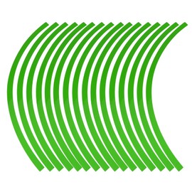 Ymiko Calcomanía Reflectante a Rayas para Llantas de Ruedas, calcomanía Universal a Rayas Reflectantes para Ruedas, Pegatina para Coche, Motocicleta, película16-19 Pulgadas, Tama(Verde Fluorescente)