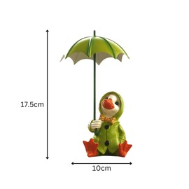 Garden Mile Duck with Umbrella Outdoor Garden Ornaments Novelty Sitting Standing Patio Decorations Novelty Figurines Statues Sculpture Waterproof Weatherproof, (2 Sitting Ducks)