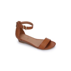 Kenneth Cole REACTION Women's Viber 2 Piece Wedge Sandal, Tan, 9