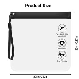 HANHOST 4 Pack TSA Approved Clear Toiletry Bag Set - 20x20cm Leakproof Travel Essentials for Airports, Reusable EVA Cosmetic Organizer with Handle, TSA Compliant Toiletry Bag for Men & Women Travel