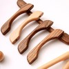 KOVNISE 2 PCS Cabinet Pulls Solid Wood Pulls Dark Walnut
