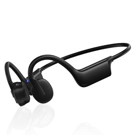 Auriculares de conducción ósea, auriculares deportivos inalámbricos Bluetooth de oreja abierta con micrófono, carga rápida tipo C, batería de larga du