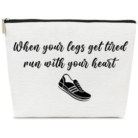 ELSGFHSU Running Gifts Makeup Bag, Gifts for Runner, Marathon Lover, Sports Stuff and Accessories for Women, Cosmetic Bag for Purse, Sports Mom Must Haves
