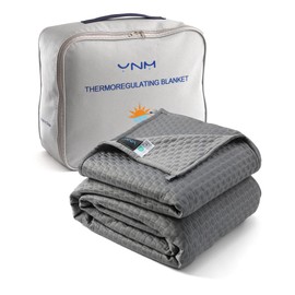 YnM Thermoregulating Blanket for Couples, Suit for Hot Sleeper and Cold Sleeper in One Bed(Twin/Twin XL, 68x90 inches, Dark Gey)