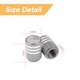 Osilly Car Tire Valve Stem Caps, 8 Pcs American Flag Aluminum Stem Covers with Rubber Seal, Corrosion Resistant Leak-Proof Auto Tire Air Caps, Universal for Car SUV Truck Motorcycle Bike (Gray)