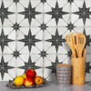 The Tiles Plaza Encaustic Peel and Stick Backsplash, Black Star