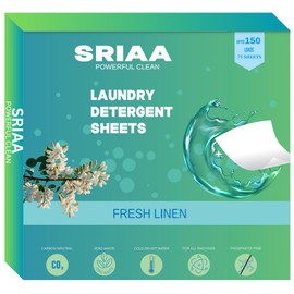 SRIAA Laundry Detergent Sheets – 75 Sheets (150 Loads) | Larger 5.5x4.5 Inches Sheets for Enhanced Cleaning | Travel-Friendly, and Zero Waste Solution for Sustainable Laundry