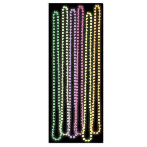 Beistle 52131-ASST Glow in The Dark Party Beads (6 Pack),